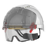 JSP EVO® VISTAlens® Safety Helmet with Integrated Eyewear - Vented - White / Smoke