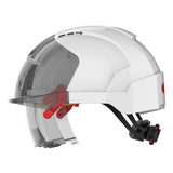 JSP EVO® VISTAlens® Safety Helmet with Integrated Eyewear - Vented - White / Smoke