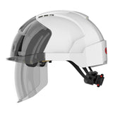 JSP EVO® VISTAshield® Safety Helmet with Integrated Faceshield - Vented - White / Smoke