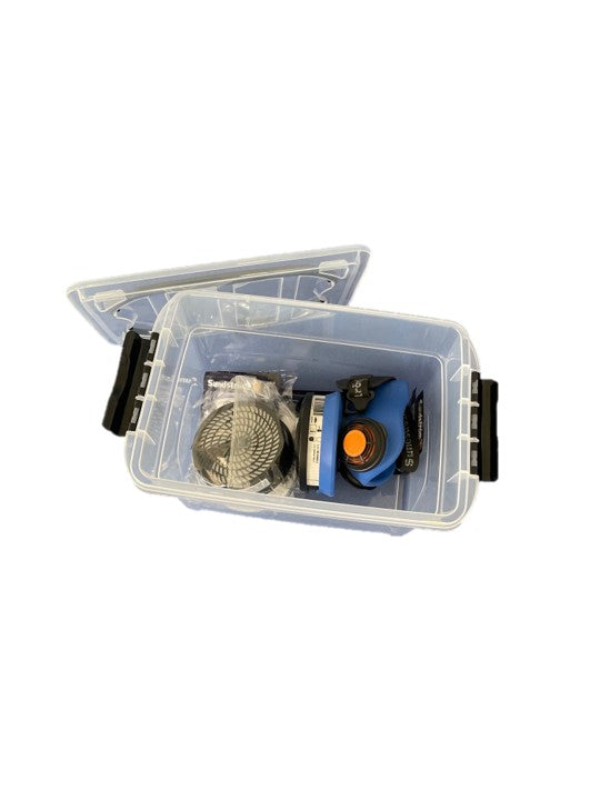 Half Mask Storage Box with Lid & Handles 7 Litre (clear)