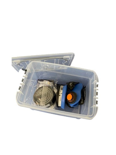 Half Mask Storage Box with Lid & Handles 7 Litre (clear)