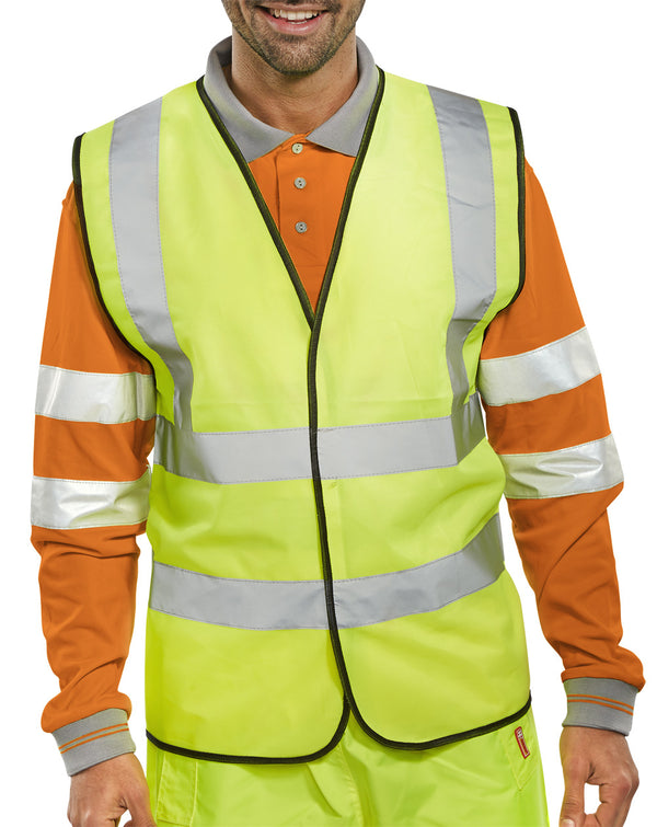 Bseen En Iso 20471 Vest Orange /  Saturn Yellow